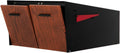 Ilyapa Black Double Mailbox, Post Mount Mailboxes for Outside- Two Sided Mail Box for 2 Houses with Standard Single Mounting, Door Numbering Kit, Outdoor All Weather with Magnetic Doors