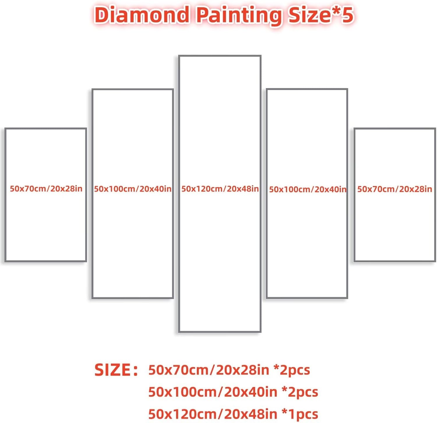 Lighthouse Diamond Art 5 Piece Diamond Painting Landscape 5D Full Round Drill Dimond Art Paintings Crystal Crafts for Adults Gem Painting for Home Decor, Large Artwork for Wall 48 x 100 Inch, Model69