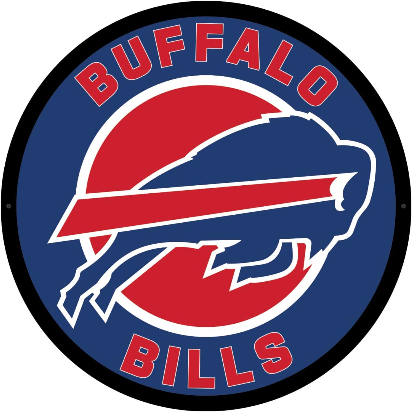 Team Sports America Evergreen NFL Buffalo Bills | Ultra-Thin LED Light Wall Sign Decor | 23 Inch Round | Made in the USA