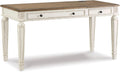 Signature Design by Ashley Realyn Home Office Lift Top Desk, USB Charging, Spring Lift Top, Smooth-gliding Drawer, 60' W x 28' D x 31' H, Chipped White and Brown