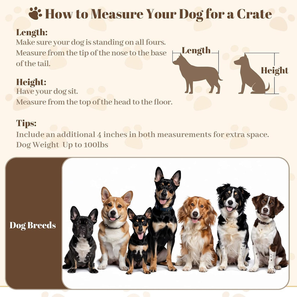 TBWIND Dog Crate Furniture for Large Dogs, 36' Indoor Wooden Dog Kennel with 270° Swivel Door & 360° Rotating Feeder, Decorative Heavy Duty Dog House with Double Locks & Bowls, White