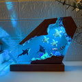 3D Orca Ocean Resin Lamp, Handmade Resin Night Light for Home Office Decor, RGB LED Light with USB Port, Orca Gifts for Kids,Birthday Valentine's Day Gifts for Women & Men (10'x6')