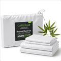Cariloha Retreat 4-Piece Sateen Sheet Set | White | King | Lyocell Material | Breathable, Corner Straps, Extra Soft & Cooling