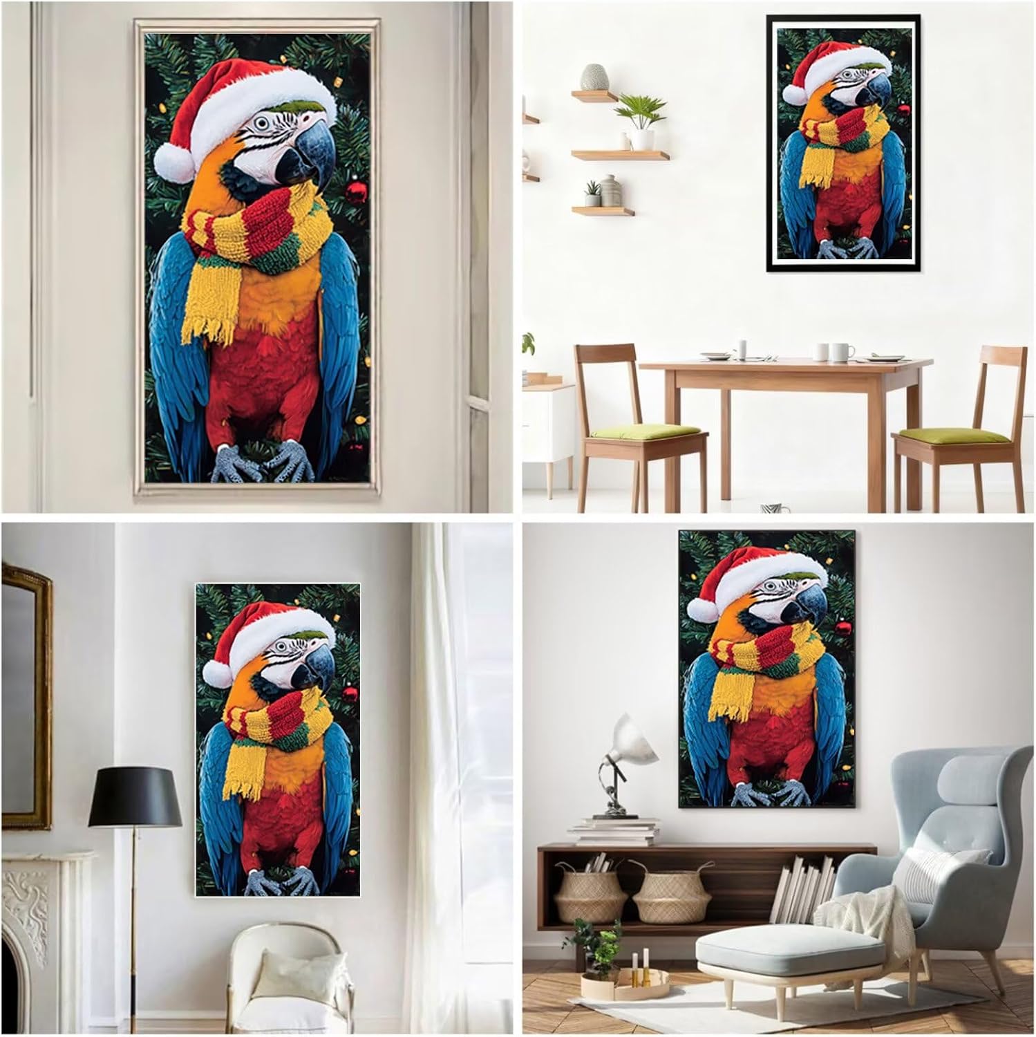 Diamond Art Kits for Adults Christmas Diamond Painting Kits, 5D DIY Round Parrot Full Drill Dimond Art Paintings Crystal Crafts for Adults for Gift Home Wall Decor, Large Size 40 x 80 Inch, Model651