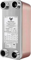 AB Plate Heat Exchanger, 4'x 12' 20 Plates Water To Water Heat Exchanger, Copper/SS316L Stainless Steel Brazed Plate Heat Exchanger For Floor Heating, Water Heating, Snow Melting