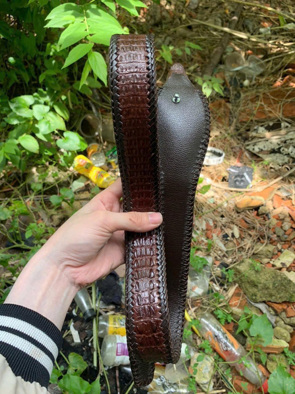Genuine Alligator Leather Belts Buckle for Men, Crocodile Skin Belt for Mens