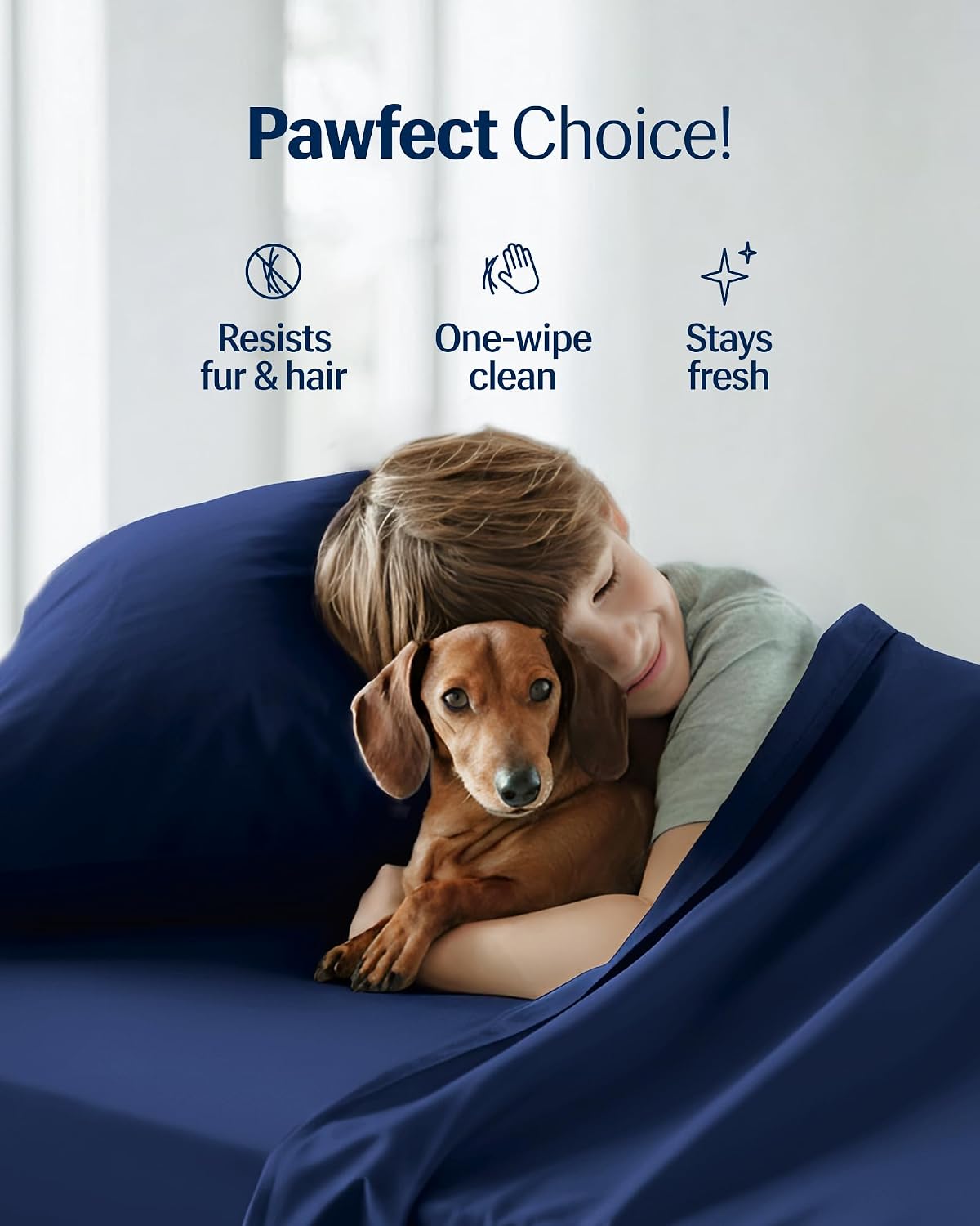 REST® Evercool®+ Starter Sheet Set, Twin Size, Blue, Breathable Bed Sheet for Hot Sleeper and Night Sweats, with Pillowcases, Ionic+ Self-Cleaning Silver Yarn for Sensitive Skin, 3PCS No Flat Sheet