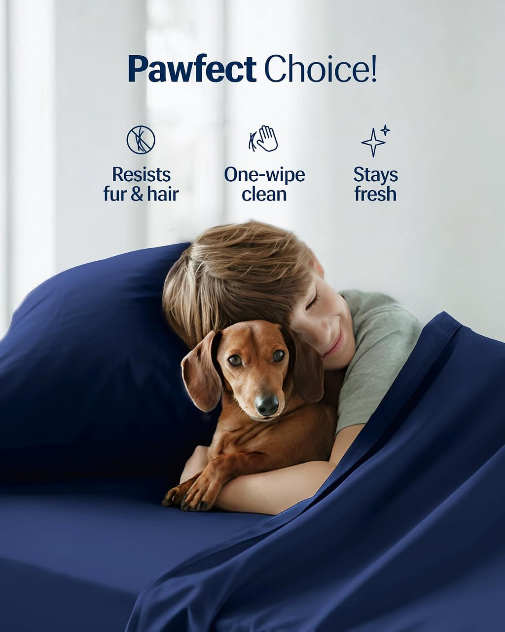 REST® Evercool®+ Starter Sheet Set, Full Size, Blue, Breathable Bed Sheet for Hot Sleeper and Night Sweats, with Pillowcases, Ionic+ Self-Cleaning Silver Yarn for Sensitive Skin, 3PCS No Flat Sheet