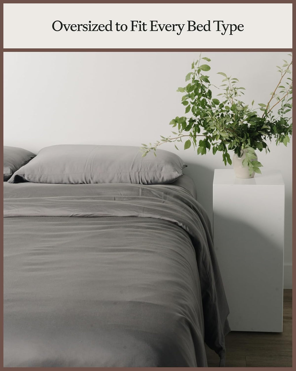 Cozy Earth Luxury Duvet Cover Queen - 100% Viscose from Bamboo - Ultra-Soft, Cooling & Lightweight Duvet Cover - Temperature-Regulating Bedding with Concealed Zip & Interior Snap Closures - Dove Grey