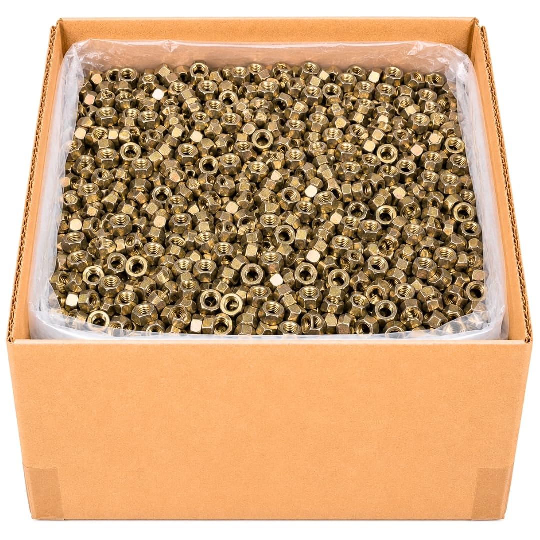 3/8'-16 Hex Nuts (2,400 Case) – Grade 8 Heavy-Duty Replacement Nuts for General Fastening, Repairs & Structural Hardware SAE J995 0.375'
