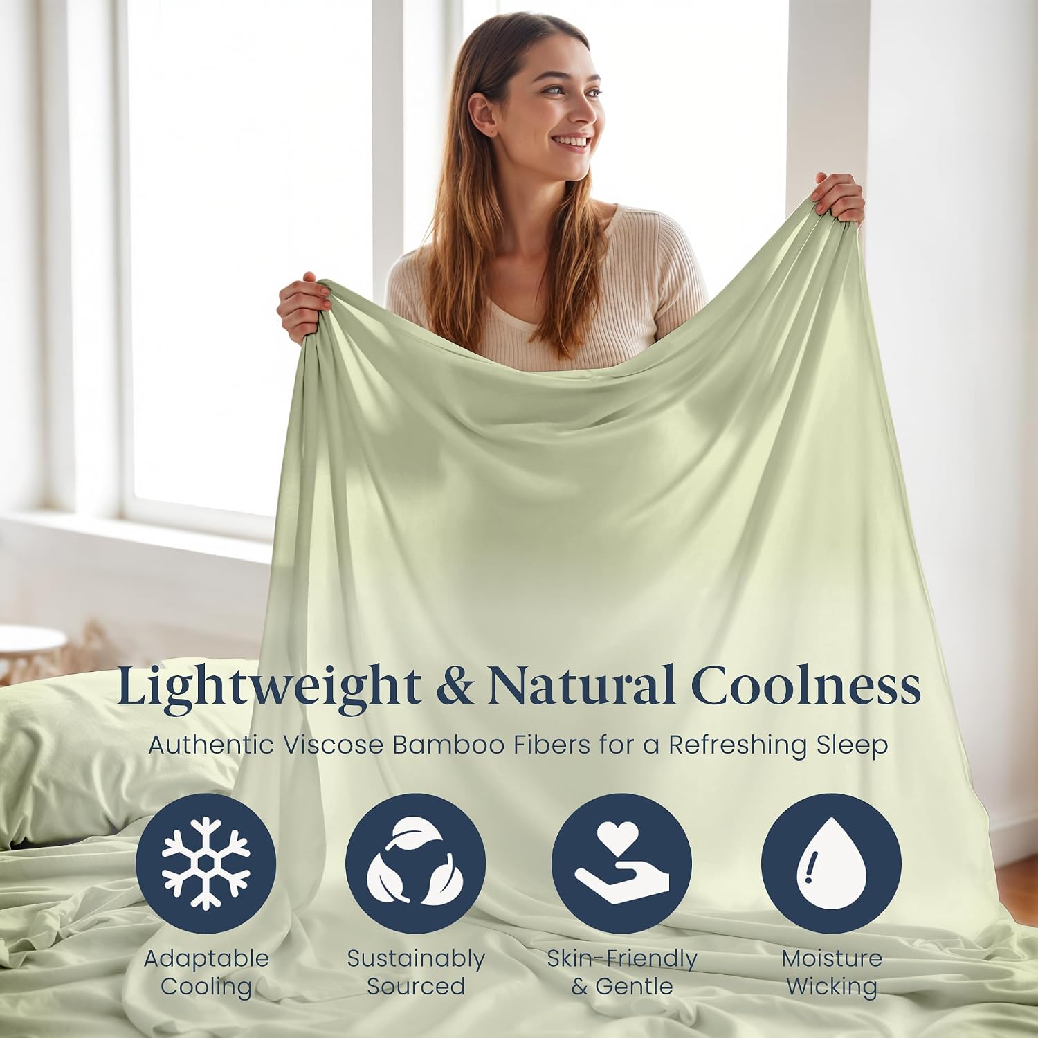 Ella Jayne Viscose Derived from Bamboo Sheets California King Size (4 Pieces) California King Size Ultra Soft & Luxuriously Cooling Eco-Friendly King Sheet Sets Deep Pockets 16 Inch (Sage)