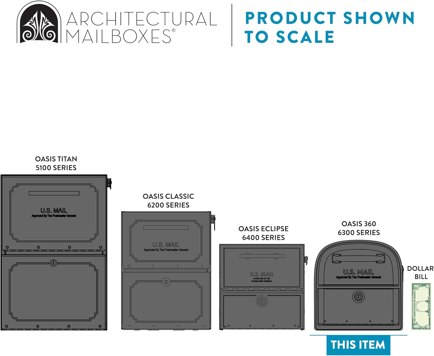 Architectural Mailboxes 6300RZ Oasis 360 Locking Parcel Mailbox with 2-Access Doors, X-Large, Rubbed Bronze