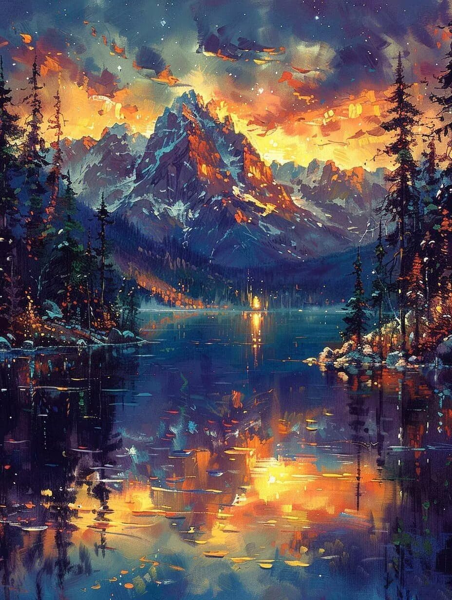 Diamond Art Mountain Diamond Painting Landscape Dimond Art Painting for Adults Beginners, 5D Crystal Gem Crafts Mosaic Kits for Adults Hobbies for Women Gifts, Room Decor, 36 x 48 Inch Canvas -zjn2644