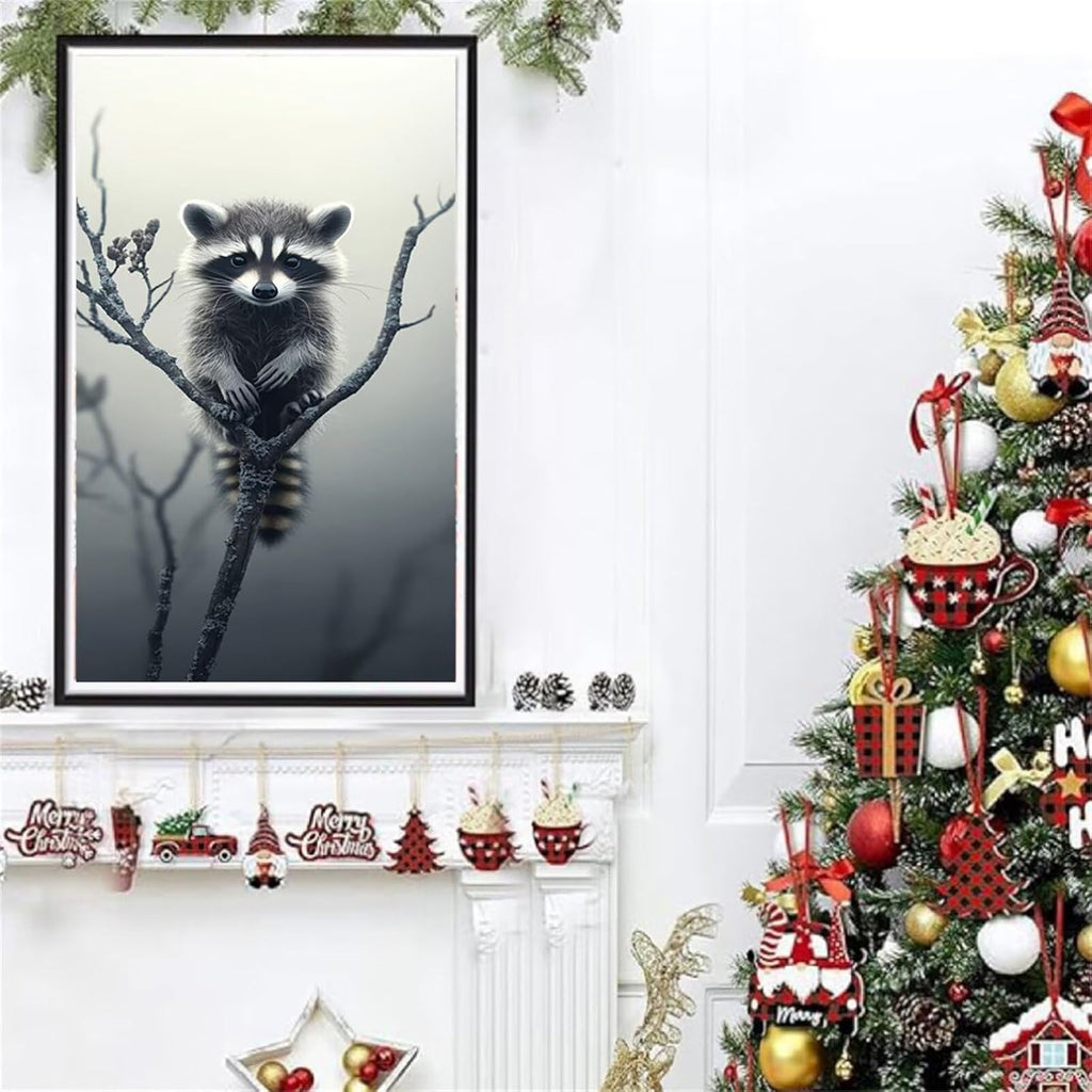Diamond Art Kits for Adults Raccoon Diamond Painting Kits, 5D DIY Round Animal Full Drill Dimond Art Paintings Rhinestones Crafts for Adults for Gift Home Wall Decor, Large Size 40 x 80 Inch, Model999