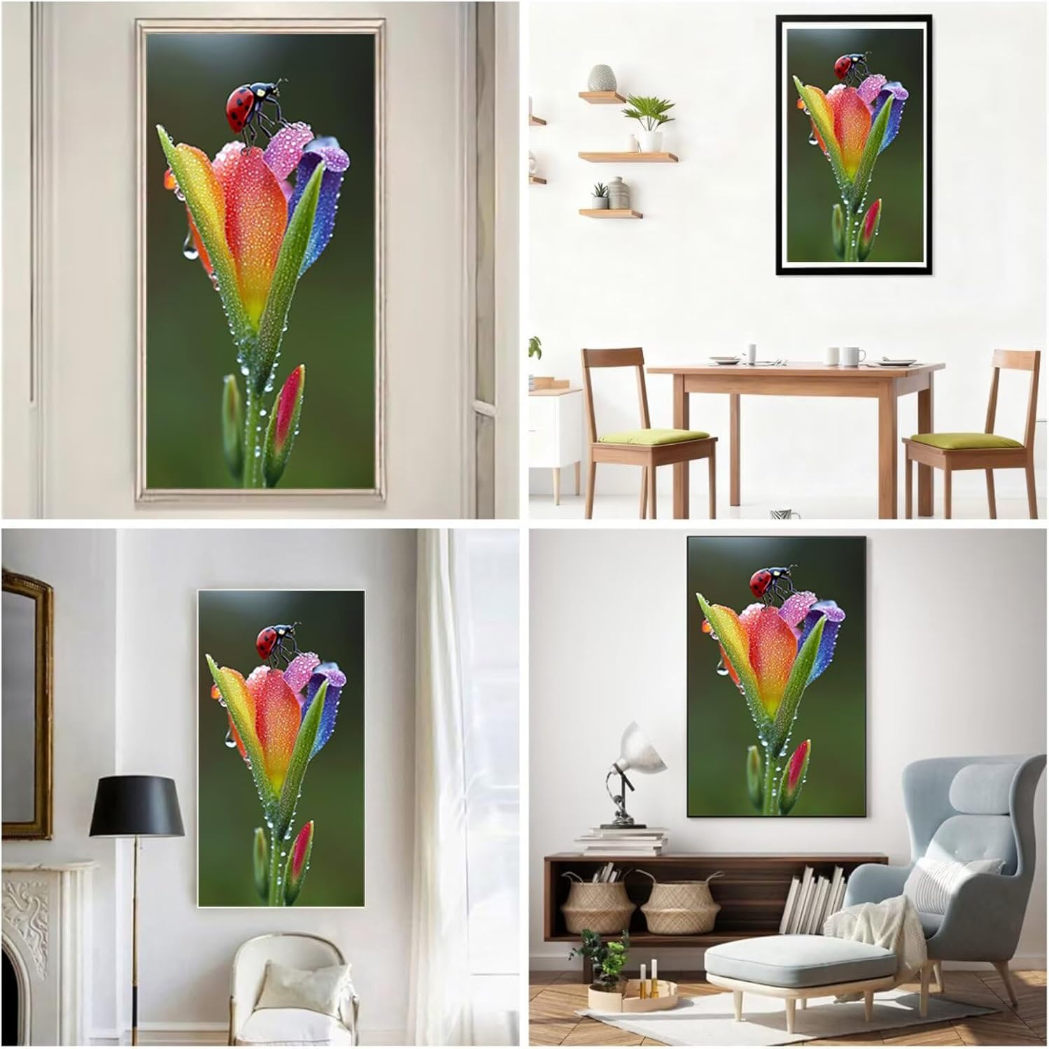 Diamond Art Kits for Adults Color Diamond Painting Kits, 5D DIY Square Daisy Full Drill Dimond Art Paintings Crystal Rhinestones Crafts for Adults for Home Wall Decor, Large Size 36 x 72 Inch,Model846