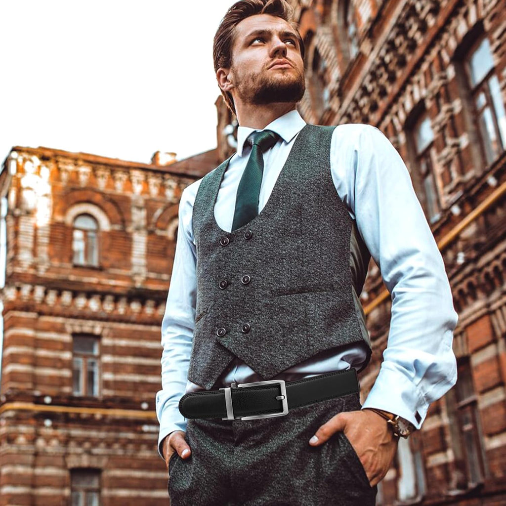 Genuine Leather belts for Men, Ratchet Belts, 100% Cow Leather, Dress Pants, Casual Ratchet Belt, Gifts