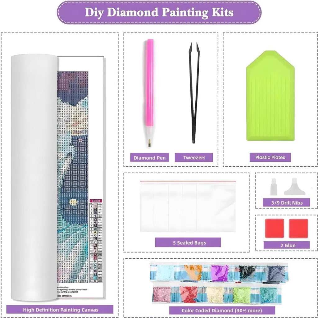 Diamond Art Kits for Adults Abstract Diamond Painting Kits, 5D DIY Square Water Droplets Full Drill Dimond Art Paintings Crafts for Adults for Gift Home Wall Decor, Large Size 36 x 72 Inch, Model984