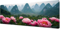 Diamond Painting Landscape Diamond Art Kits for Adults, Dimond Art Paintings Peony Paint by Numbers Kit for Adults, DIY Full Drill Cross Stitch Mosaic Gem Arts Painting, Home Decor 80x32inch Z1-429
