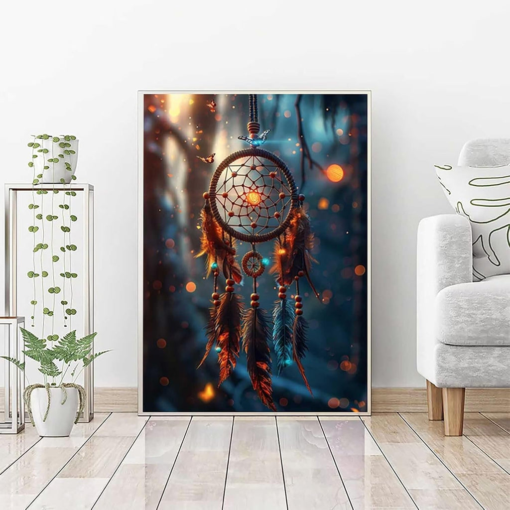 Diamond Art Dream Catcher Diamond Painting Butterfly Dimond Art Painting for Adults Beginners, 5D Crystal Gem Crafts Mosaic Kits for Adults Hobbies for Women, Room Decor, 40 X 54 Inch Canvas -n6WO