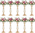 Pack of 10 Wedding Crystal Flower Vases: Elegant Floral Vases for Reception Centerpieces Parties Events, 20.2 inches Versatile Flower Arrangement & Candle Holder Stands