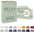 Bella Coterie Luxury Bamboo Viscose Queen Size Sheet Set | 100% Organically Grown | Ultra Soft | Cooling for Hot Sleepers | 18' Deep Pocket [Sea Glass]