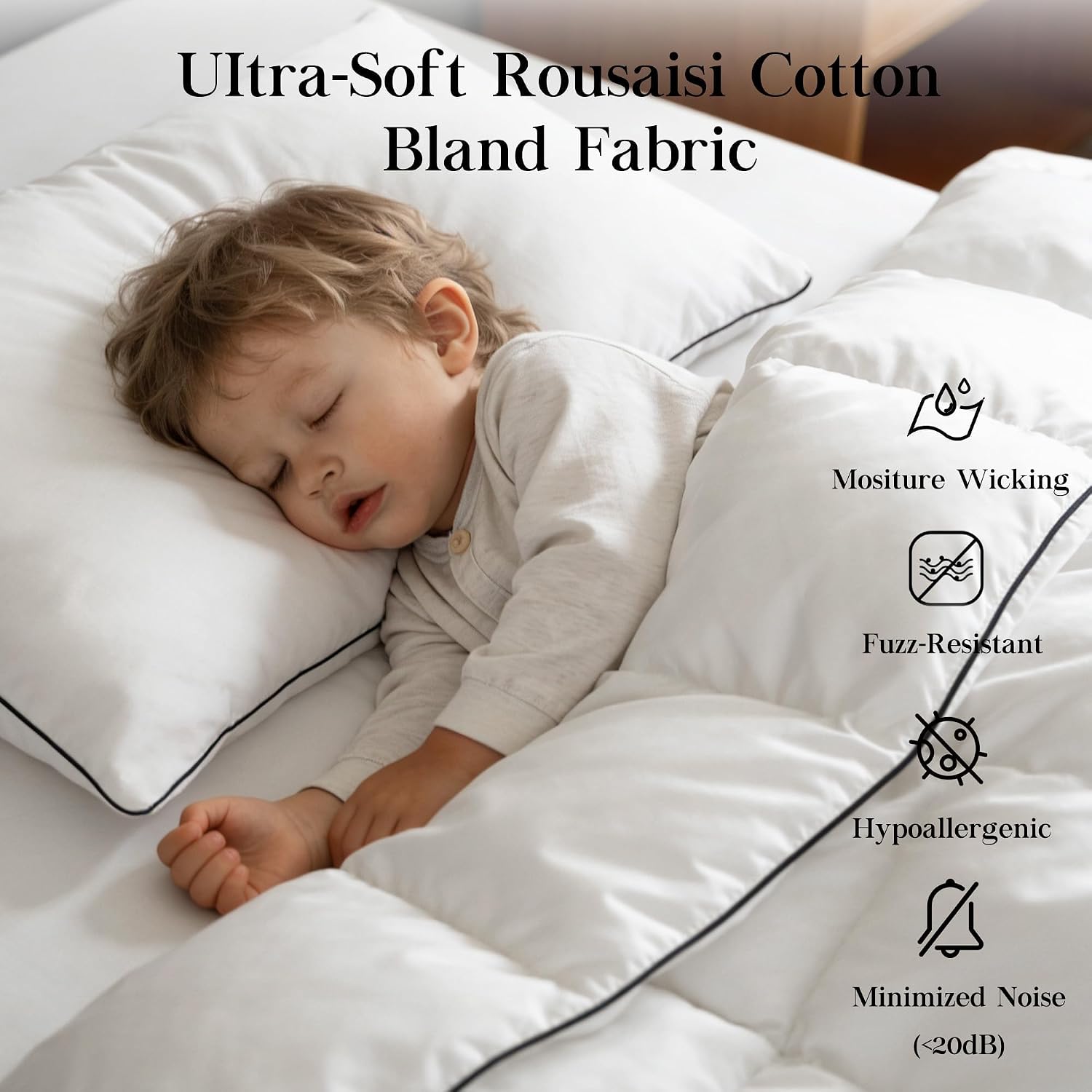 Lightweight Feather Down Fiber Comforters Oversize King,Summer Duvet Insert for Hot Sleepers,Hypoallergenic Soft Breathable Comforter with 8 Tabs,Hotel Luxury Mellow Sleep Comforter for All Seasons
