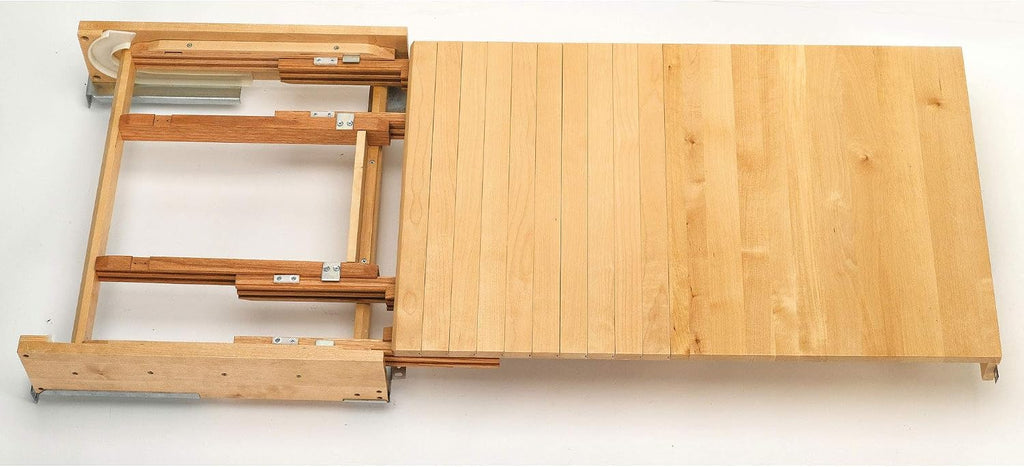 Rev-A-Shelf Pull Out Tambour Table/ Counter Extension Top for 21.77' Drawers, Sliding Kitchen Cabinet Storage Shelf, Maple Wood, 4TT-2133-1