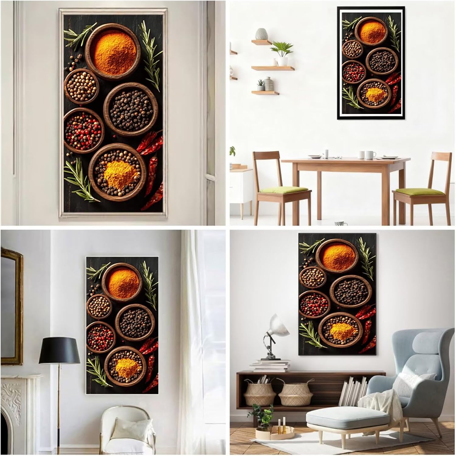 Diamond Art Kits for Adults Spices Diamond Painting Kits, 5D DIY Round Picture Full Drill Dimond Art Paintings Rhinestones Crafts for Adults for Gift Home Wall Decor, Large Size 40 x 80 Inch, Model783