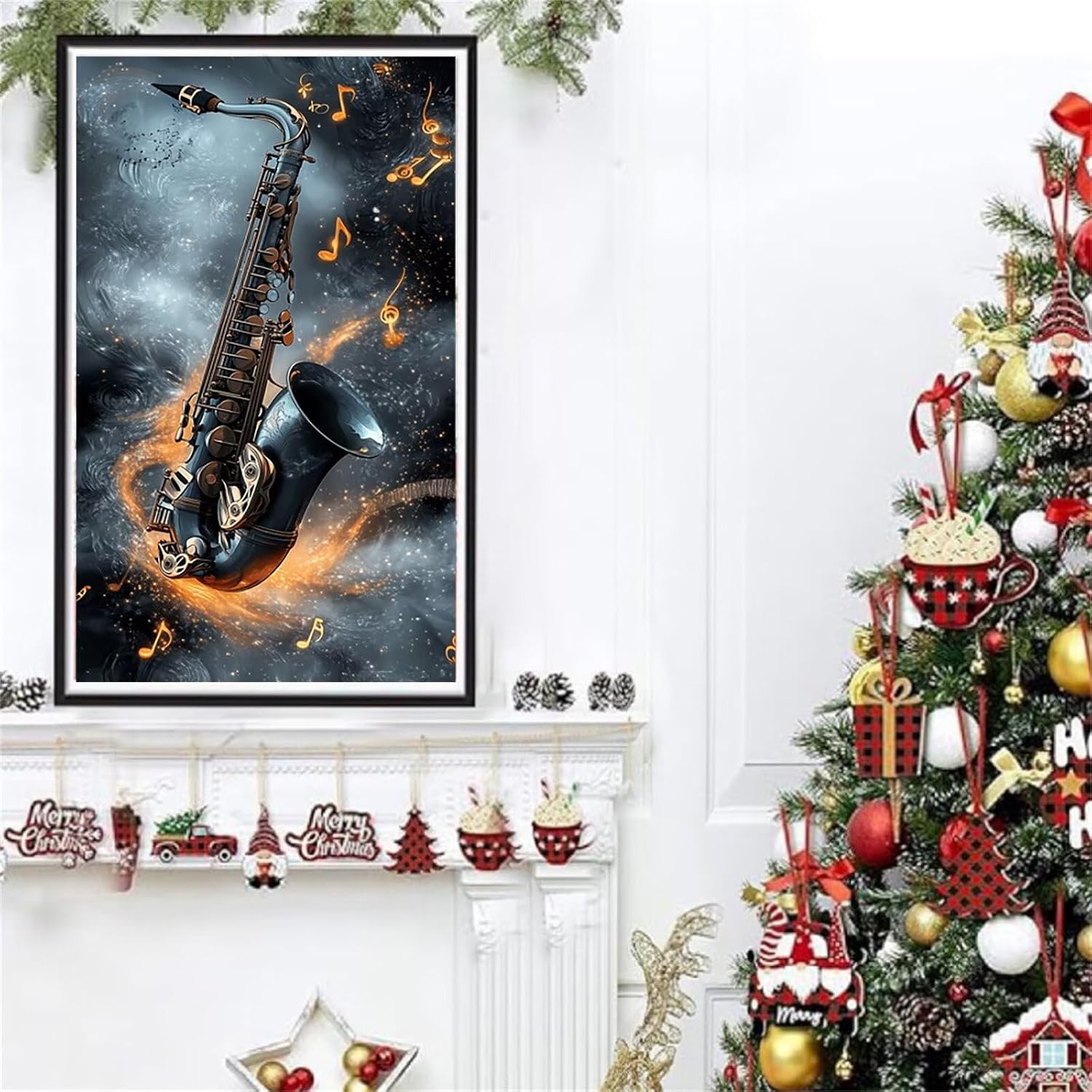 Diamond Art Kits for Adults Saxophone Diamond Painting Kits, 5D DIY Round Dream Full Drill Dimond Art Paintings Crystal Crafts for Adults for Gift Home Wall Decor, Large Size 36 x 72 Inch, Model897
