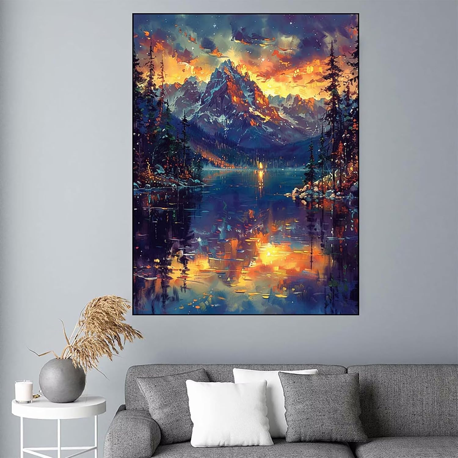 Diamond Art Mountain Diamond Painting Landscape Dimond Art Painting for Adults Beginners, 5D Crystal Gem Crafts Mosaic Kits for Adults Hobbies for Women Gifts, Room Decor, 36 x 48 Inch Canvas -zjn2644