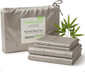 Cariloha Resort 4-Piece Sateen Sheet Set | Harbor Gray | Queen | Viscose Material | Allergy Resistant, Naturally Thermal-Regulating, Extra Soft Cooling Sheets for Hot Sleepers