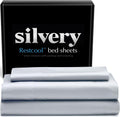 Silvery Restcool™ Silver Infused Bed Sheets Set - Award-Winning Self-Cooling Fabric for Hot Sleepers with Self-Cleaning Silvery Technology™ That Stays Fresh 3X Longer (Gray, Twin XL)