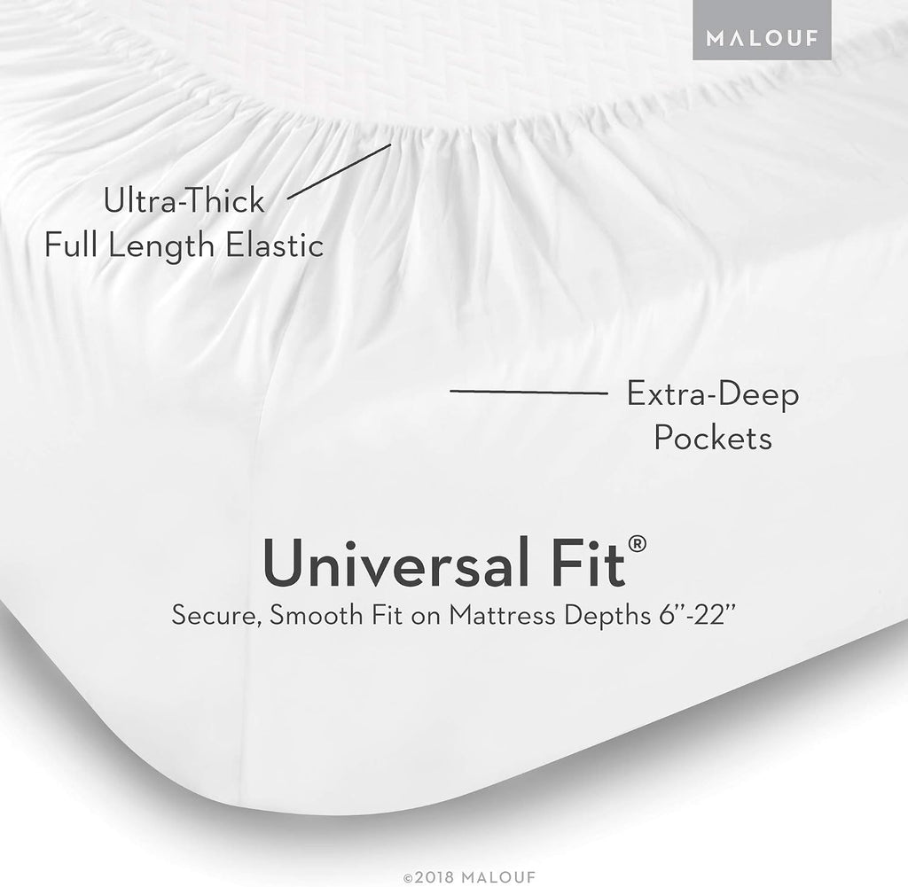 MALOUF 100% Rayon from Bamboo Sheet Set, California King, Ash