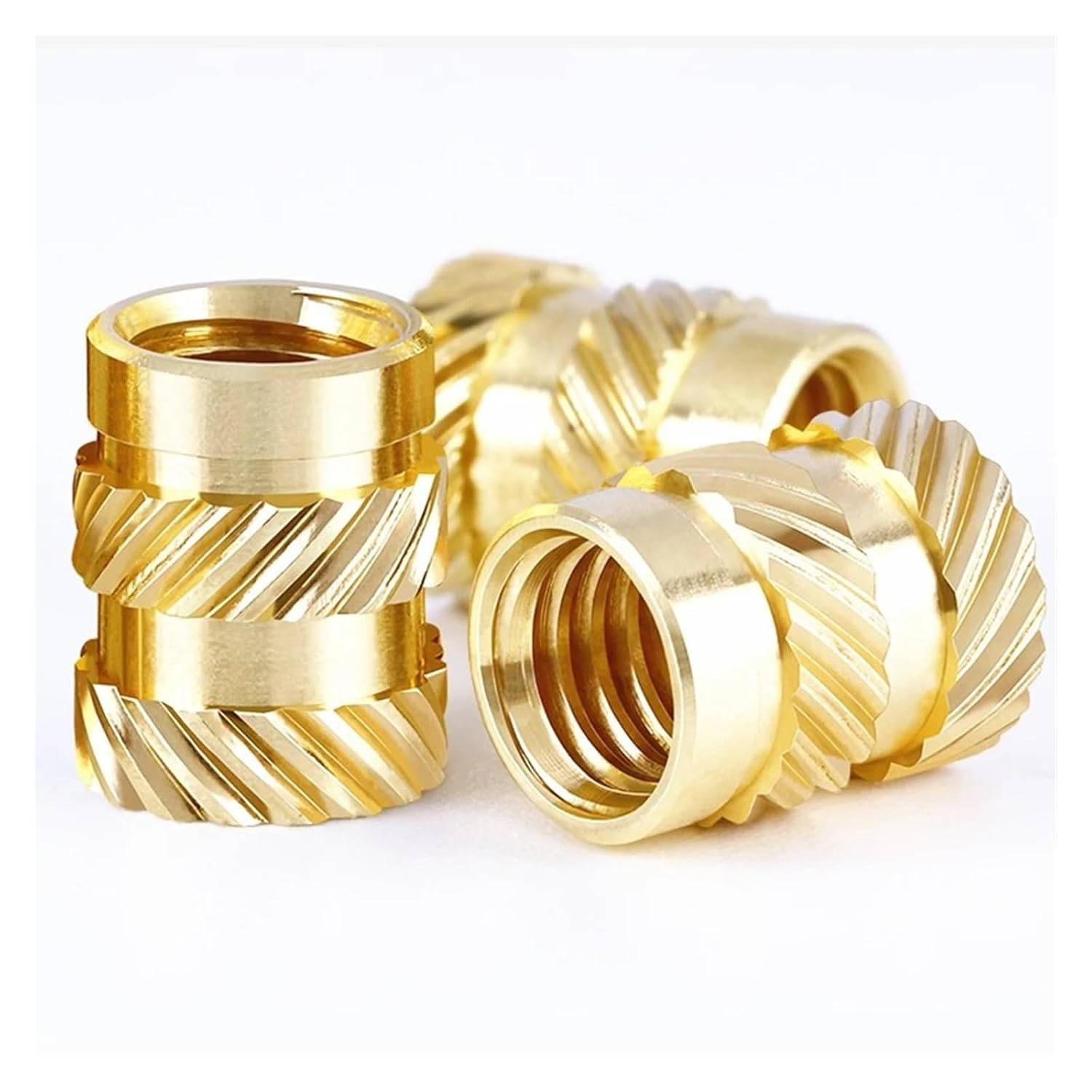 1000pcs/lot M2 M2.5 M3 M4 Insert Brass Nut Knurled Thread Heat Embedment Copper Nuts Embed Pressed(Length 8mm,M4 X OD 5 X L)