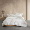 Calvin Klein - Queen Duvet Cover Set, 100% Cotton Sateen Bedding with Shams, Soft and Breathable, Smooth Silky Feel with Subtle Sheen, Button Closure, Liquid Floral Beige