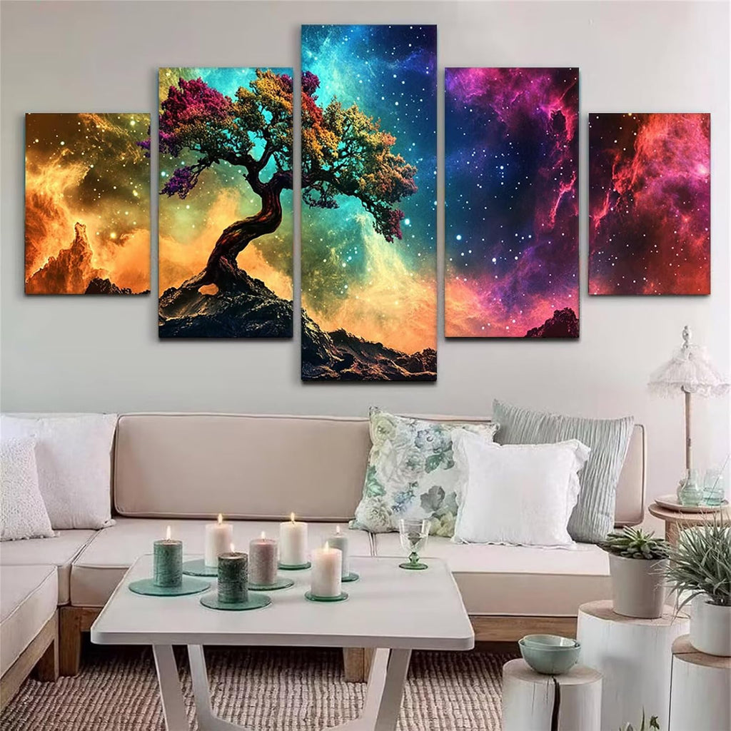 Color Diamond Art Kits for Adults, Diamond Painting Starry Sky 5 pack 5D Full Square Drill Rhinestones Gem Art for Adults Craft Kits for Kids Crafts Painting Kit for Home Wall Decor 44x90Inch, Model94