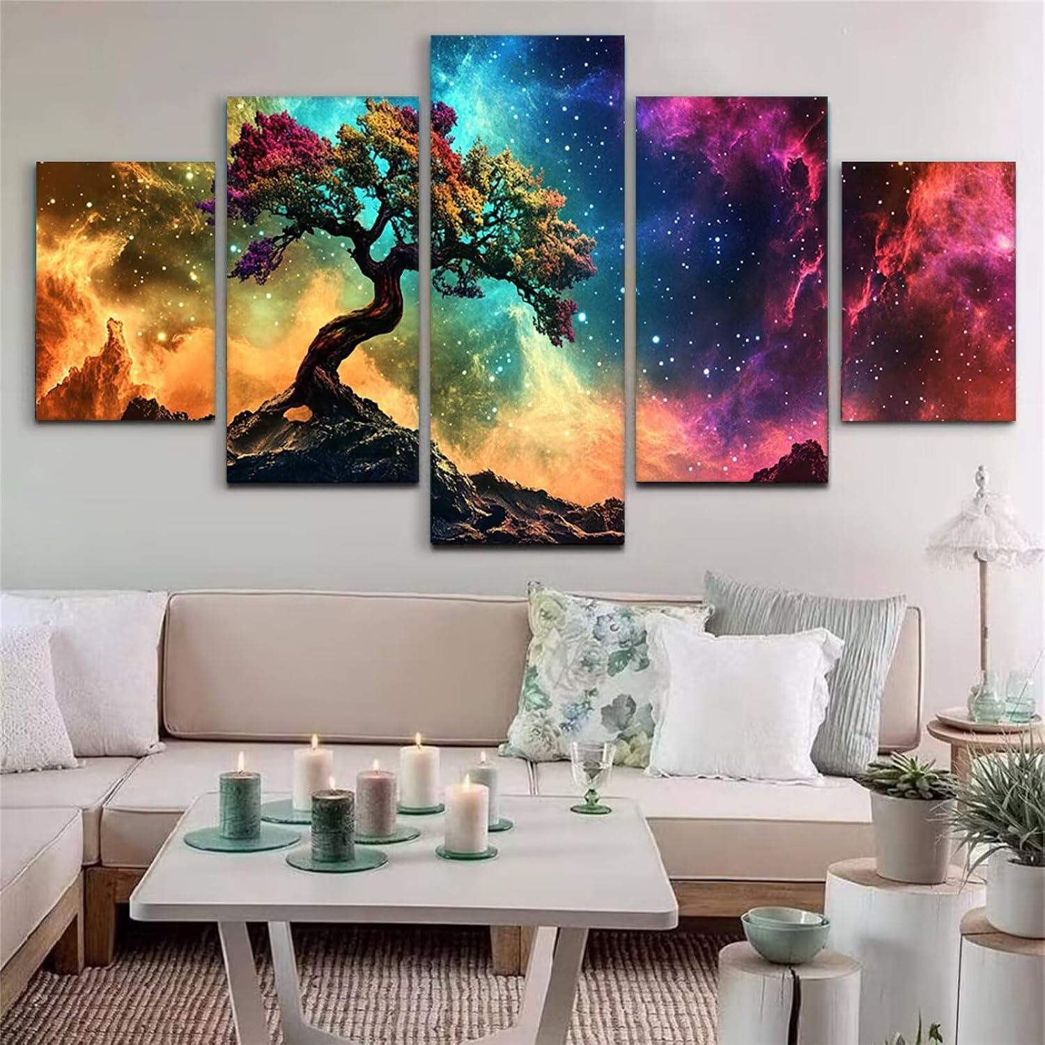 Color Diamond Art Kits for Adults, Diamond Painting Starry Sky 5 pack 5D Full Square Drill Rhinestones Gem Art for Adults Craft Kits for Kids Crafts Painting Kit for Home Wall Decor 40x80Inch, Model94