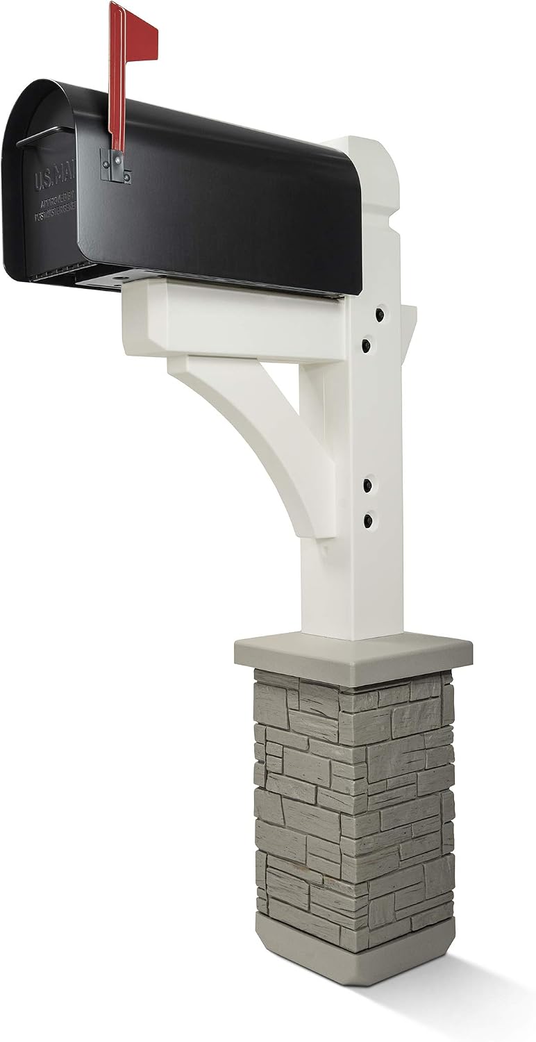 Premium Mailbox Post Set (Cross-Arm, Classic White)