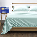 THREAD SPREAD California King Bed Sheets, Luxury 1000 Series Paradise Collection 100% Egyptian Cotton Cal King Sheets Set (4 PC, Sea Foam), Silky Soft, Cooling, 16' Deep Pocket Hotel Sheet Set
