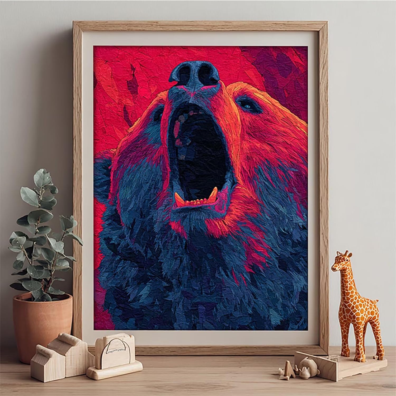 Animal Diamond Art Kits for Adults, Bear 5D Diamond Painting Kit, 5D DIY Full Drill Dimond Art Paintings, DIY Dimond Gem Crafts for Adults Beginners, Wall Decor for Bedroom, Gifts, 40x54in L-5301