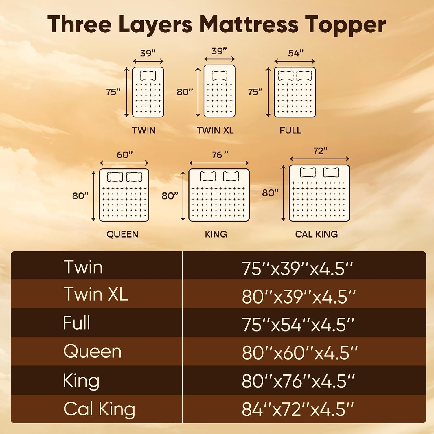 Twin XL Mattress Topper, 4.5 Inch Memory Foam Mattress Topper for Back Pain - 2.5' Cooling Memory Foam Soft and Supportive + 2' Pillow Top Mattress Pad Cover, with 8-21' Deep Pocket, Dark Gray
