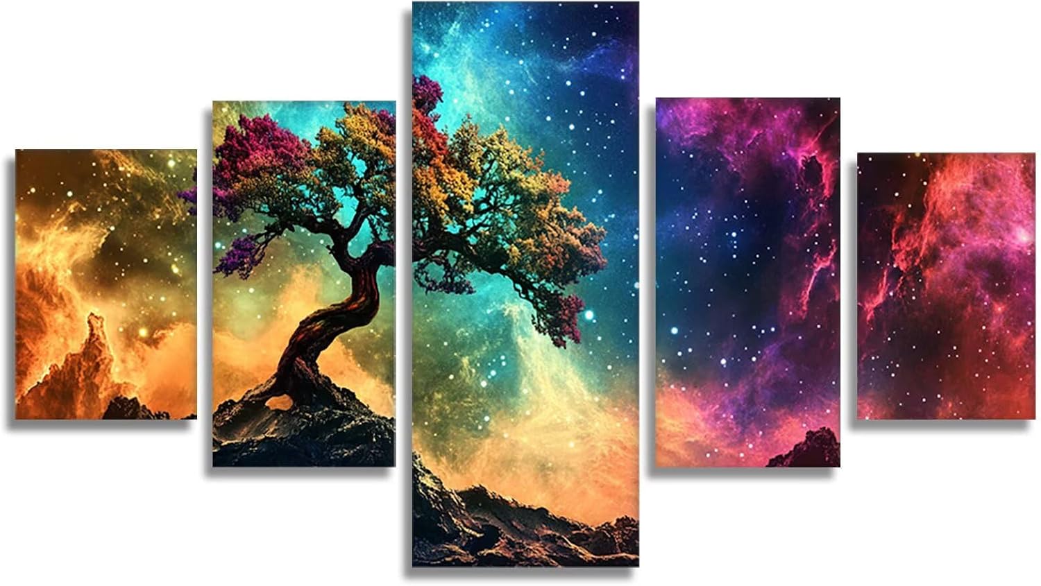 Color Diamond Art Kits for Adults, Diamond Painting Starry Sky 5 pack 5D Full Square Drill Rhinestones Gem Art for Adults Craft Kits for Kids Crafts Painting Kit for Home Wall Decor 40x80Inch, Model94