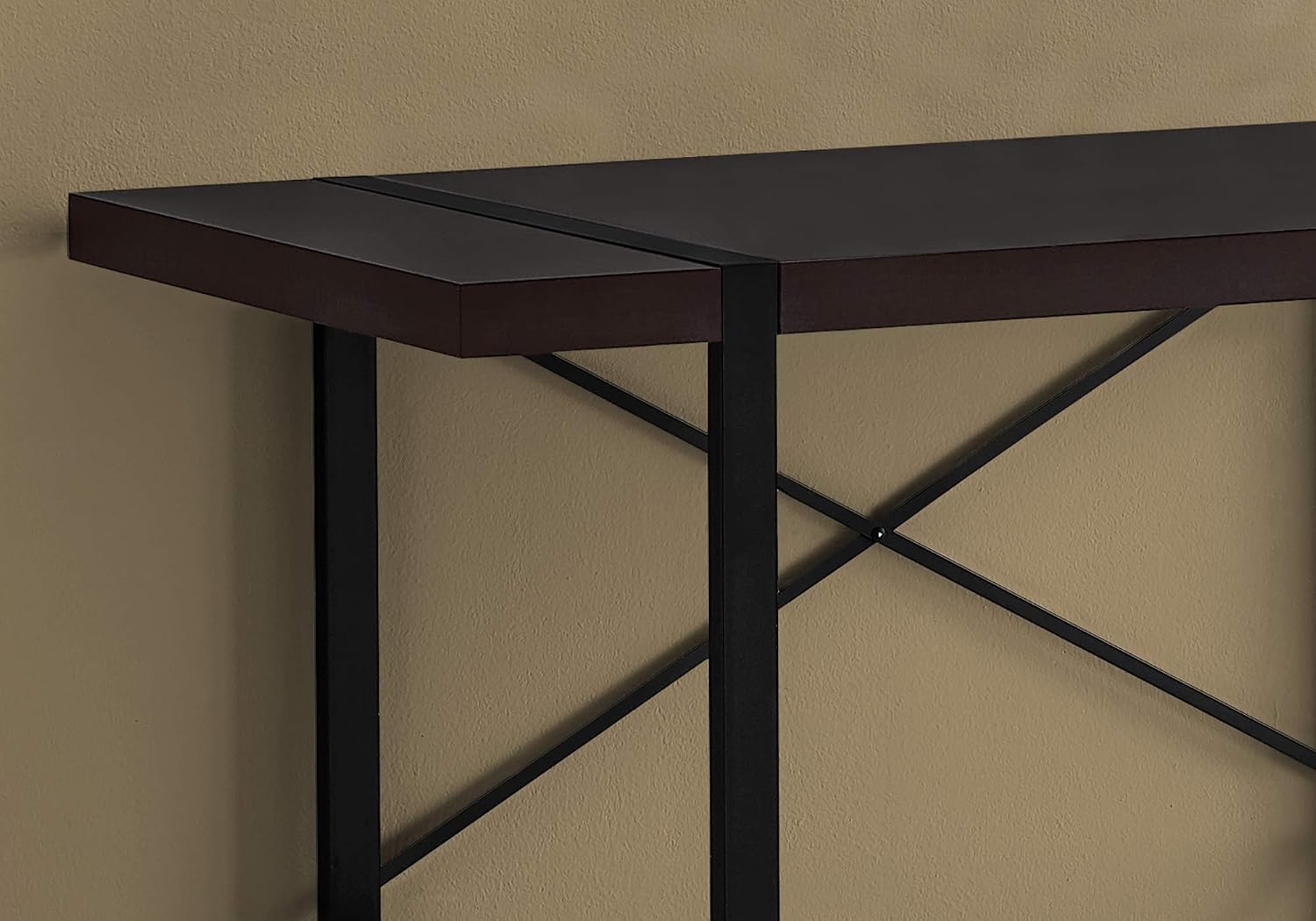 Monarch Specialties Laptop Table for Home & Office-Study Computer Desk-Contemporary Style-Metal Legs, 48' L, Cappuccino