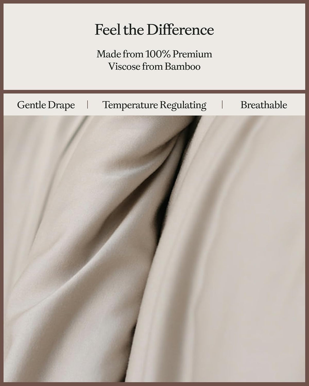 Cozy Earth Luxury Duvet Cover Queen - 100% Viscose from Bamboo - Ultra-Soft, Cooling & Lightweight Duvet Cover - Temperature-Regulating Bedding with Concealed Zip & Interior Snap Closures - Driftwood