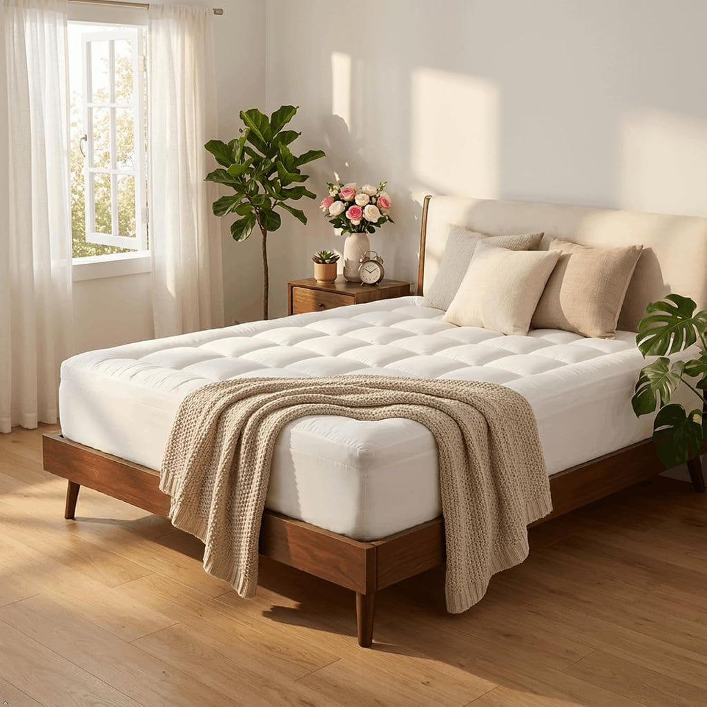 ELEMUSE 3 Inch Dual Layer Full XL Memory Foam Mattress Topper,Cooling Memory Foam & Plush Pillow Top Pad, Extra Length Pressure Relief Bed Topper for Tall Sleepers, Adjustable Bed & Studio Apartment