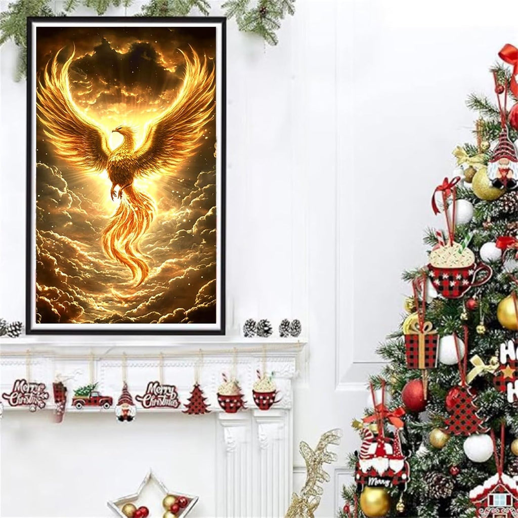 Diamond Art Kits for Adults Animal Diamond Painting Kits, 5D DIY Round Phoenix Full Drill Dimond Art Paintings Rhinestones Crafts for Adults for Gift Home Wall Decor, Large Size 36 x 72 Inch, Model801