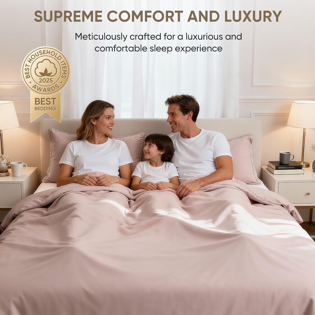TWK 1200 Thread Count 100% Egyptian Cotton Sheets Bed Set,Thickness,Long-Lasting Durability,Resists Pilling,Deep Pocket Up to 18',with a Laundry Bag (Sand, King)