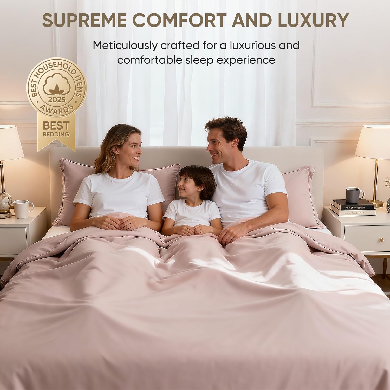 TWK 1200 Thread Count 100% Egyptian Cotton Sheets Bed Set,Thickness,Long-Lasting Durability,Resists Pilling,Deep Pocket Up to 18',with a Laundry Bag (Sand, King)