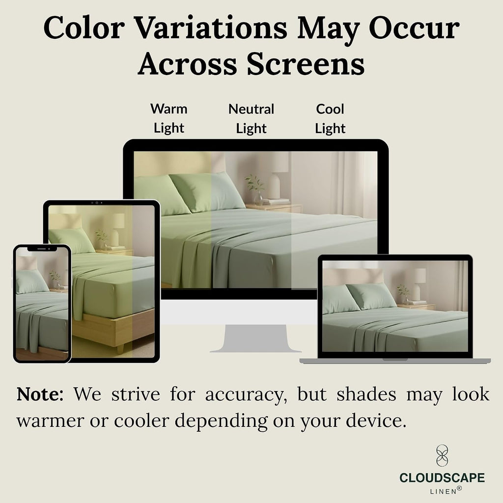 CLOUDSCAPE 100% Egyptian Cotton Sheets Full Size, 4 Pieces Breathable and Naturally Cooling Bedding Set, Long-Staple Cotton for Ultra Soft, Deep Pocket Fitted up to 16' Full Sheet, Mineral