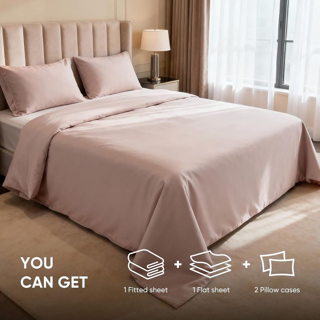 TWK 1200 Thread Count 100% Egyptian Cotton Sheets Bed Set,Thickness,Long-Lasting Durability,Resists Pilling,Deep Pocket Up to 18',with a Laundry Bag (Sand, King)